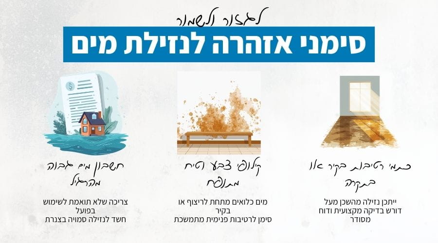 סימנים נפוצים לנזילה סמויה בדירות ובבתים פרטיים - לגזור ולשמור