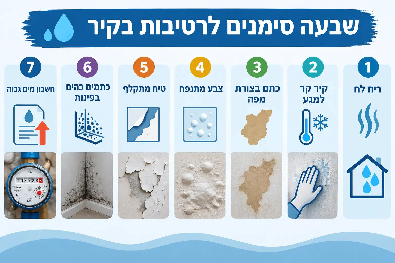 שבעה סימנים שיש רטיבות בקיר, והראשון לא נראה לעין